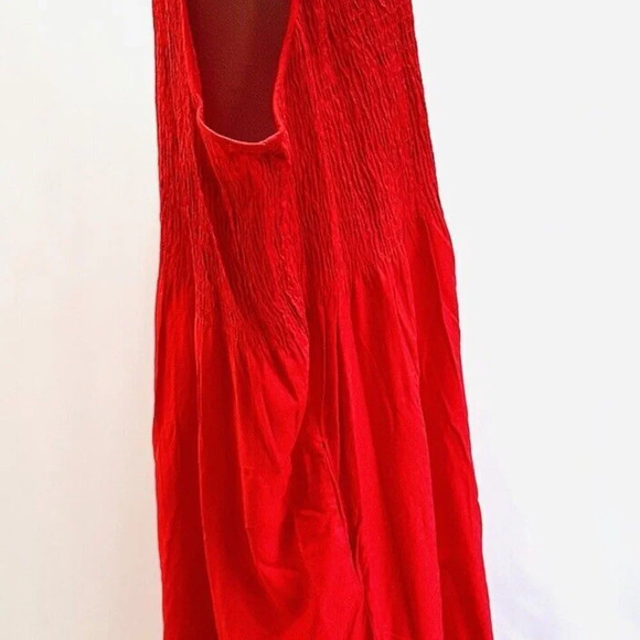 NWT CROFT & BARROW Women Sleeveless Full Length Shirred Red Maxi Dress Size 3X - Picture 6 of 14